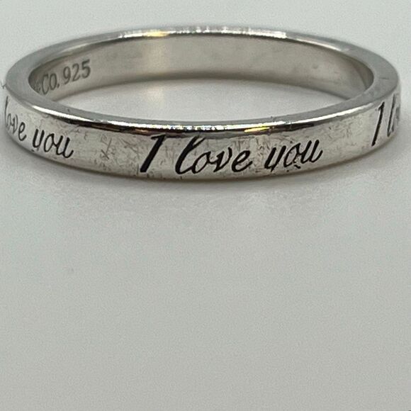 Tiffany Retired Notes "I Love You" Ring - Sterling Silver - Size 8.0 - Picture 8 of 11